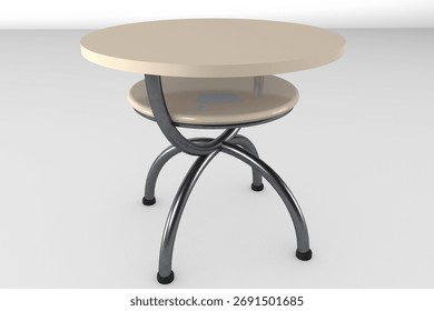 Unique bespoke 3d table design concept for interiors, architecture or furniture presentation.