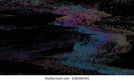 Unique Design Glitch Noise Static Television VFX. Visual Video Effects Stripes Background, CRT Tv Screen No Signal Glitch Effect