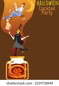 Unique Halloween Cocktail Booze Party Invitation Greeting Card Blank Template