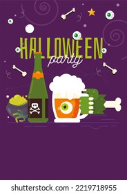 Unique Halloween Cocktail Booze Party Invitation Greeting Card Blank Template