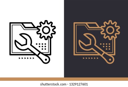 Unique Linear Icon Of Tech Resource. 3D Printing, Modeling. Suitable For Infographics, Websites, Print Media And Interfaces