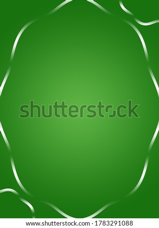 Unique Shape Silver Frame On Green Background-For Social Media, Pictureframe, Poster, Banner, Invitation & Greeting Card.