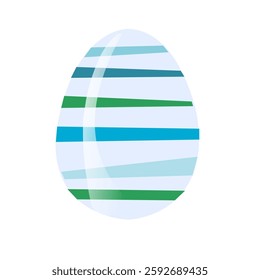 A uniquely striped Easter egg. Easter celebration. Flat design. Vector illustration. - Powered by Shutterstock - Get 15% off with code: PIKWIZARD15