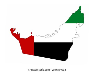 3d Vector Flag Map United Arab Stock Vector (Royalty Free) 442113148