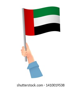 Young Emirati Holding Uae Flag Vector Stock Vector (Royalty Free) 344769284