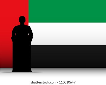 United Arab Emirates Speech Tribune Silhouette Stock Illustration ...