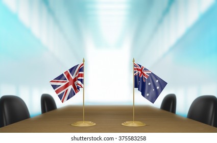 United Kingdom And Australia Relations And Trade Deal Talks 3D Rendering