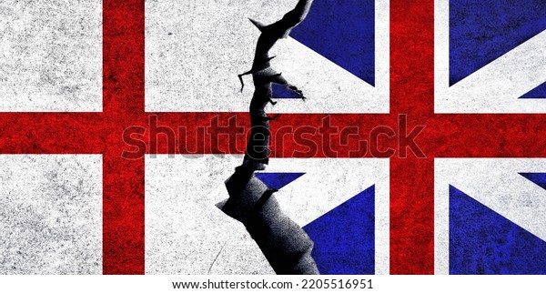 United Kingdom and England flags together.\
Britain and England relation. UK\
England