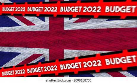 United Kingdom Flag And Budget 2022 Title – 3D Illustration