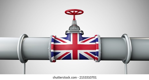 United Kingdom Oil And Gas Fuel Pipeline. Oil Industry Concept. 3D Rendering