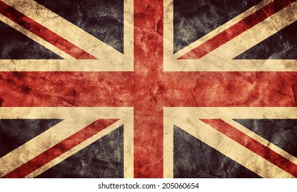 The United Kingdom or Union Jack grunge flag. Vintage, retro style. High resolution, hd quality. Item from my grunge flags collection.