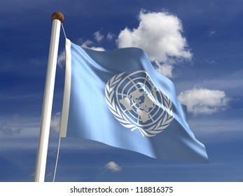 United Nations flag with clipping path (isolated with clipping path)