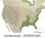 United Sates of America terrain map. Super high quality. Detailed with thousands of place name labels.