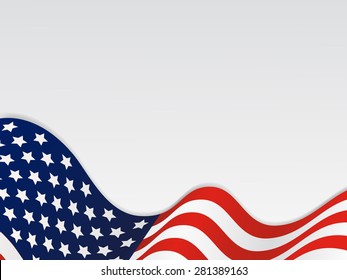 United State Of America Wavy Flag Background, Wavy Flag of the United States over white background - Powered by Shutterstock