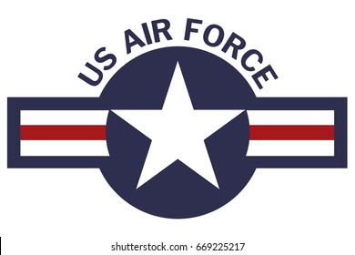 United States Of America Air Force Roundel On White Background