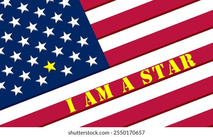 united states of america flag, I am .. an american star, each of us can feel protagonist, active, in the american community. ideal graphics for many events and news that come from the American nation. - Powered by Shutterstock