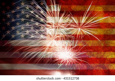 American Flag Background Fireworks Stock Photo 652391533 | Shutterstock