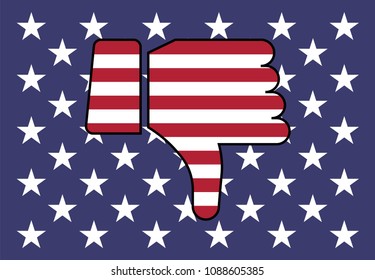 United States Flag Thumbs Down Stock Illustration 1088605385 | Shutterstock