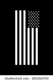 United States Flag Vertical Gray Scale Stock Illustration 1852461955 ...
