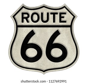Vintage Route 66 Sign Isolated On Stock Photo (Edit Now) 130744652