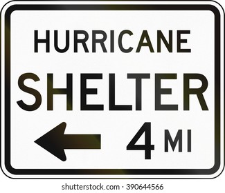 United States MUTCD Emergency Road Sign - Hurricane Shelter.