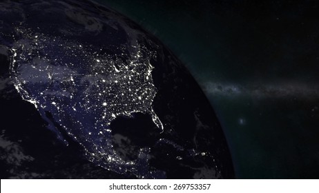 United States - North American Night (Elements of this image furnished by NASA)