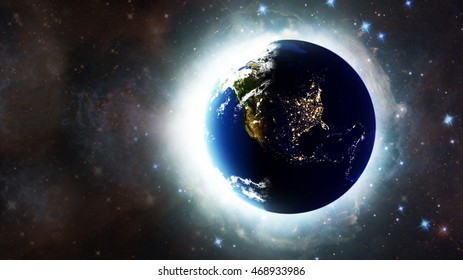 View Planet Earth Moon Sun Abstract Stock Illustration 104718518 ...