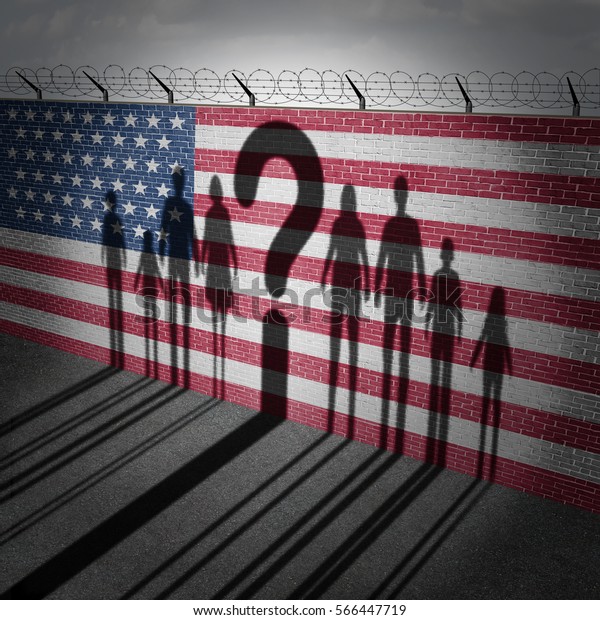 United States Refugee Question Immigration Government Stock Illustration 566447719