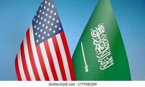 United States And Saudi Arabia Two Flags