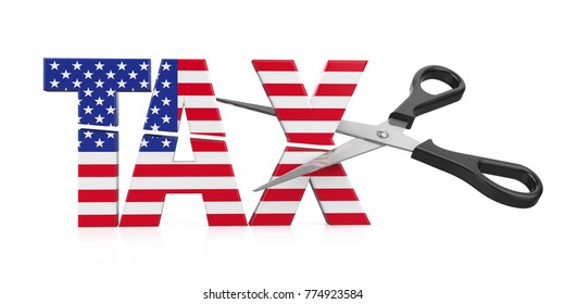 United States Tax Cuts Concept. 3D Rendering