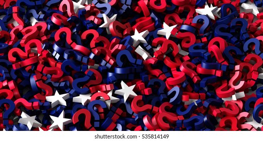 United States Uncertain Future 3d Rendering Background