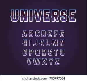 Universe 80s Retro Sci-Fi Font Alphabet Raster Set - Powered by Shutterstock