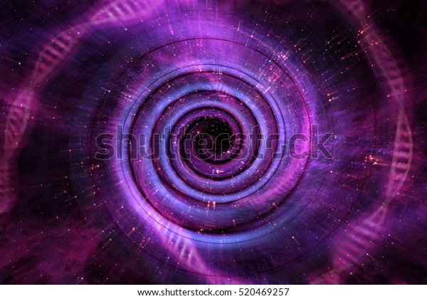 宇宙のブラックホールトンネル空間の背景3dイラスト のイラスト素材