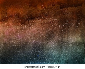 Universe filled with stars, nebula and galaxy. Watercolor - Shutterstock ID 468317414