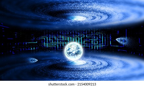 Universe Galaxy Earth Particle Vortex Internet Technology Spatial Sense Background