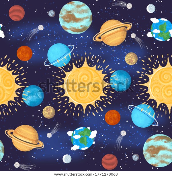 Universe Galaxy Solar System Planets Stars Stock Illustration 1771278068