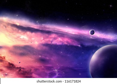 Universe Scene In Outer Space
