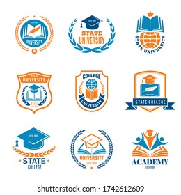 University Badges. School Business Identity Quality Emblem College Logo