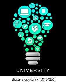 University Light-bulb Representing Power Source And Institution