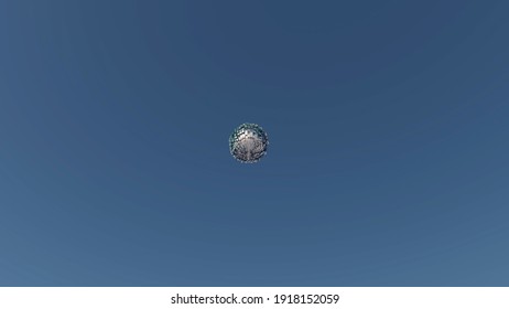An unknown mystical object in the sky. 3d animation