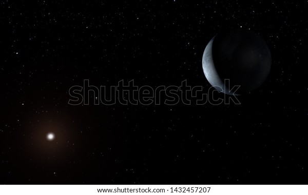 Unknown planet in\
outer space. 3D\
illustration.