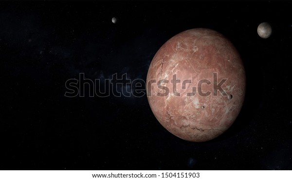 Unknown planet in outer space with stars\
and nebulas. Space exploration. 3D\
illustration.