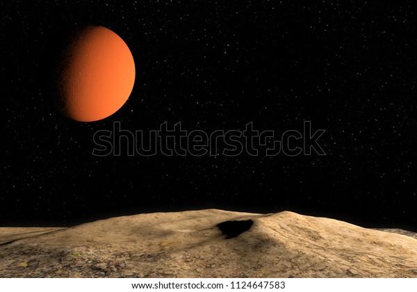Unknown planet, stars and nebula in outer\
space. Space exploration. 3d\
illustration.