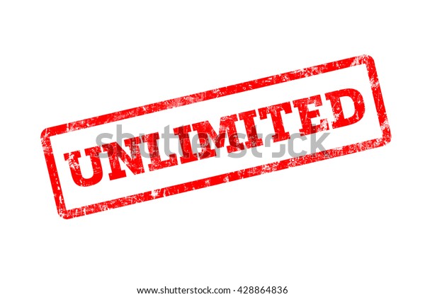 Unlimited Word Written On Red Rubber Stock Illustration 428864836
