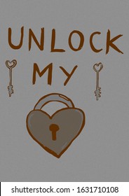 Unlock my heart vintage image