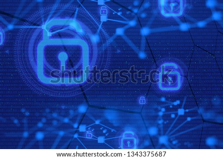 unlock security with computer networking illustration bacground, deep learning, data software program process, hacker server, ai technology with web system 01 code