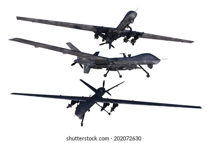 Unmanned Military Drones Isolated On Solid Stock Illustration 202072630 ...