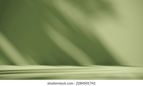 Unobtrusive botanical background with shadow on the wall - trend frame, cover, card, postcard. Exhibition Podium, stand, showcase on pastel light background for premium product  -3D render.  Ilustração Stock