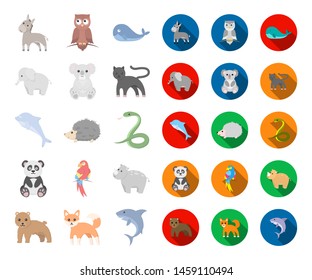 An Unrealistic Animal Cartoon,flat Icons In Set Collection For Design. Toy Animals Bitmap Symbol Stock Web Illustration.