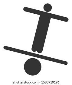 Unstable Man Raster Icon. Flat Unstable Man Symbol Is Isolated On A White Background.